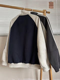 Unisex Baseball Jersey Spring and Autumn Vintage Loose Stand-Up Collar Embroidered Sweater