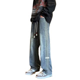 Unisex Jeans American Wide Leg Pants Loose Straight