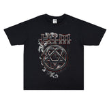 Rock Star T Shirt Himle Team Short Sleeve T-shirt round Neck Loose Cotton Men and Women