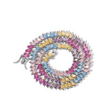 Zircon necklace color zircon marquise tennis chain
