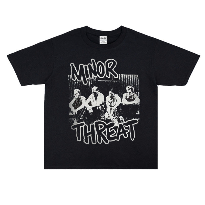 Rock Star T Shirt T-shirt Short Sleeve Loose Male and Female Trendy Brand Street