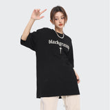 After Prom Shirt Summer Embroidery Letters Oversize Men's Cotton T-shirt Fashion Brand Short Sleeve