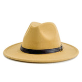 Walter White Fedora Solid Color Belt Woolen Hat Autumn and Winter Men and Women Fur Felt Hat