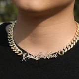 Jewelry Zircon Cuban Chain Letter Pendant Custom Necklace Alphabet Pieces Word Up St. Valentine's