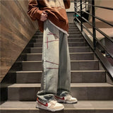 Unisex Jeans Autumn/Winter Loose Straight Casual Pants Wide Leg Pants