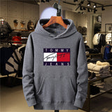 Tommy T Hoodie Hooded Sweater Fleece Print
