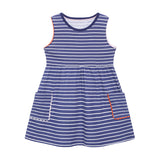 Girl Dress Summer Girls' Dress Vest Princess Dress Cute round Neck Pocket Children Shirt