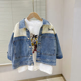 Boy Jacket Boys' Denim Jacket Spring and Autumn Baby Fashionable Clothes