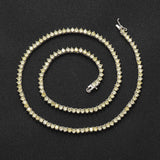 Zircon necklace yellow single row of diamonds