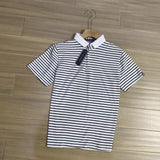 Tommy T Shirts Men's Casual Striped Short-Sleeved Polo Shirt