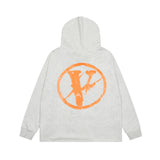 Vlone Hoodie Autumn and Winter Lightning Big V Letter