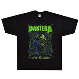 Rock Star T Shirt Pantera Far beyond T-shirt Loose American Style Small Neckline Retro Short Sleeve