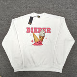 Drew House Sweatshirts Unisex Ice Cream Pattern Fleece Crew Neck Sweater