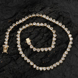 Zircon necklace copper inlaid zircon heart-shaped tennis chain