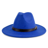 Walter White Fedora Solid Color Belt Woolen Hat Autumn and Winter Men and Women Fur Felt Hat