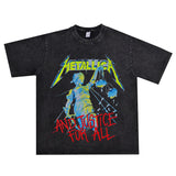 Rock Star T Shirt Washed Old T-shirt Loose Street