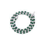 Zircon necklace green and white