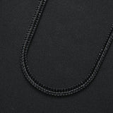 Zircon necklace 3 prong black tennis chain
