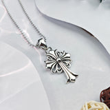 Chrome Heart Necklace Cross Vintage Pendant