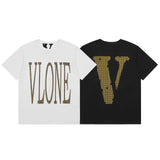 Vlone T Shirt Spring Summer Pattern Pullover Short Sleeve