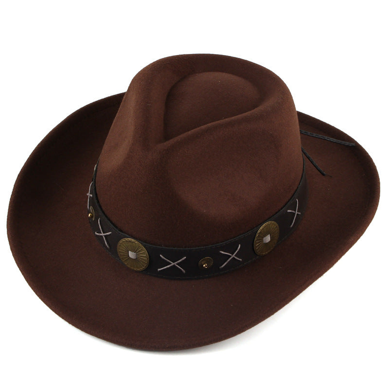 Walter White Fedora Autumn and Winter Men's and Women's Wool-like Felt Cap Polyester Cotton Thermal and Windproof Cowboy Hat