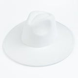 Walter White Fedora Solid Color Big Brim Top Hat Lun Fedora Hat Men and Women Retro Woolen Hat
