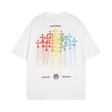 CHH Chrome Heart T Shirts Cross Color Printed Short Sleeve T-Shirt Loose