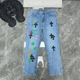 CHH Chrome Hearts Jeans Unisex Casual Loose Jeans
