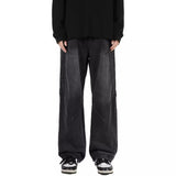 Unisex Jeans Retro Blue Wide Leg Jeans Men's Loose Straight Pants