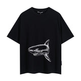 Summer trendy short-sleeve tee with back logo print - couple's fashion