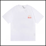 Export wholesale niche american fashion rhu flag floralsprinting double yarn pure cottoncasualloose couple short-sleeved t