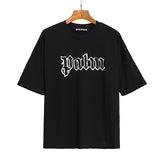 Correct version of pa beheaded bear short sleeves palm tree high street bat sleeves big logo letter on the back