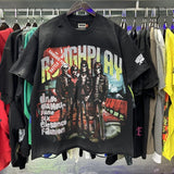 High street style roughplay gorilla print tee - distressed ripped faux layered short sleeve - american retro trend
