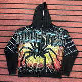 valley washed distressed printed short-sleeved hip-hop loose street t-shirt hooded