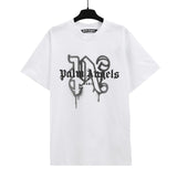 wholesale pa angel coconut tree flame letter logo graffiti paint short-sleeved t-shirt
