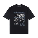 Mopey rich second generation xia loose version beautiful trendy quiet eyes printing round neck short sleeve t-shirt high street