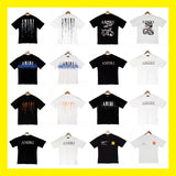 Cross-border wholesale correct version am splash ink flow paint camouflage starry sky graffiti letter short-sleeved high street couple t
