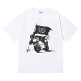 Cross-border foreign trade wholesale trapstar gradient letter ts tiger head printing short-sleeved couple loose high street