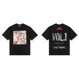 American retro gallery dept. letter print oversized double gauze pure cotton short sleeve t-shirt