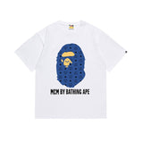 Early spring/summer camo ape head collaboration - little monkey logo print short sleeve couple's trendy tee