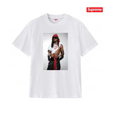 Wholesale export sup streetwear letter print 100% cotton t-shirt - relaxed fit, crew neck, short sleeve