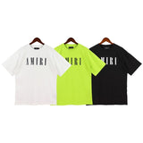 Cross-border wholesale correct version am splash ink flow paint camouflage starry sky graffiti letter short-sleeved high street couple t