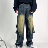 Unisex Jeans Vintage Heavy Work Old Washed Jeans