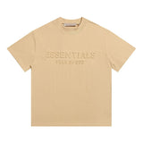 essential double line fog shorts icon laminated stereo letter round neck couple pullover