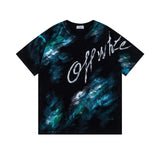 Spring/summer ow splatter graffiti arrow graphic crewneck short sleeve tee