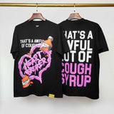 Cough syrup short-sleeved high-quality pure cotton round neck t-shirt fashionprinting breathable short-sleeved summer