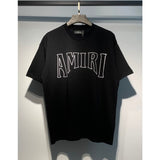 Cross-border wholesale correct version am splash ink flow paint camouflage starry sky graffiti letter short-sleeved high street couple t