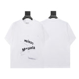 Mm series export wholesale margiela simple style digital four-corner mark couple short-sleeved t-shirtpure cotton high quality
