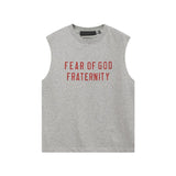 Fog icon double line essentials american high street summerloose couple short sleeve trendy heavy weight t-shirt