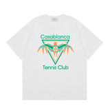 Summer collection: casa casablanca print oversized short-sleeve t-shirt - premium heavyweight cotton